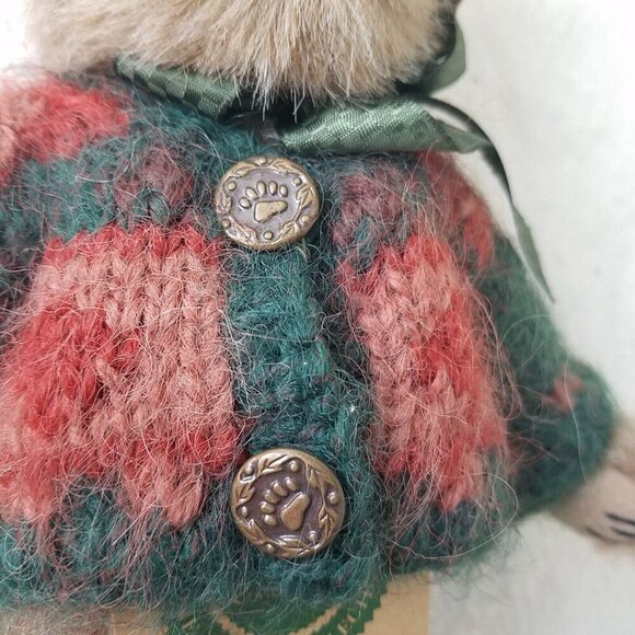 Boyds Bears Jointed Plush Bear AUNT FANNY FREMONT 918350 NWT 8" sweater hat - Picture 7 of 12